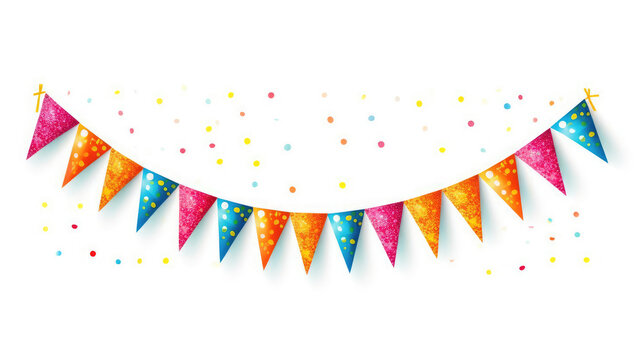 Celebrate hanging triangular garlands with confetti, Background Images , HD Wallpapers, Background Image