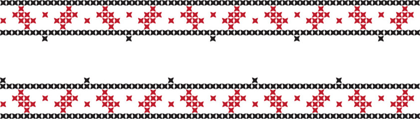 Embroidered cross-stitch ornament national pattern Ukrainian Slavic.