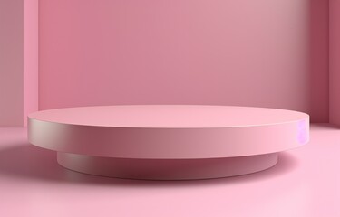 Fototapeta na wymiar Pink minimalistic empty podium