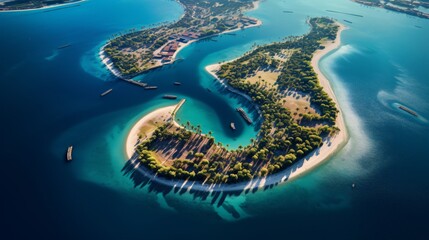 profesioanal drone photography of the island in dubai ai version