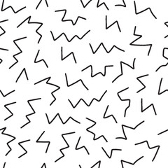 Line doodle seamless pattern. Modern abstract elements on white background.