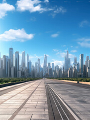 empty road with city background.