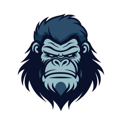 Gorilla logo design isolated on white background. Gorilla mascot cartoon logo modern design. Vector stock