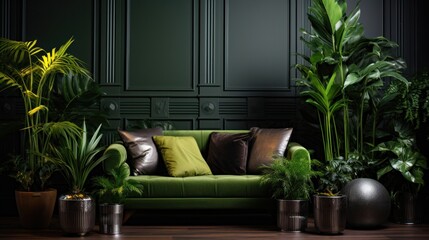 Living room with houseplant