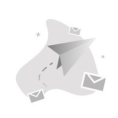 Send Message Illustration isolated for UI design With gradient color look like modern design