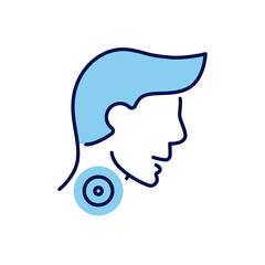 Sore Throat related vector icon. Head of man with sore throat. Sore Throat sign. Isolated on white background. Editable vector illustration