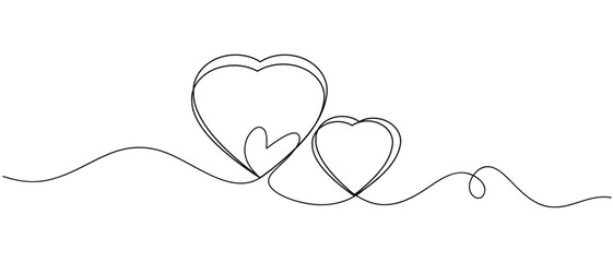 love heart line art style vector eps 10