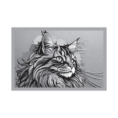 maine coon cat vector logo 