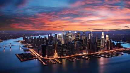 Fototapeta na wymiar profesioanal drone photography of the new york city ai version