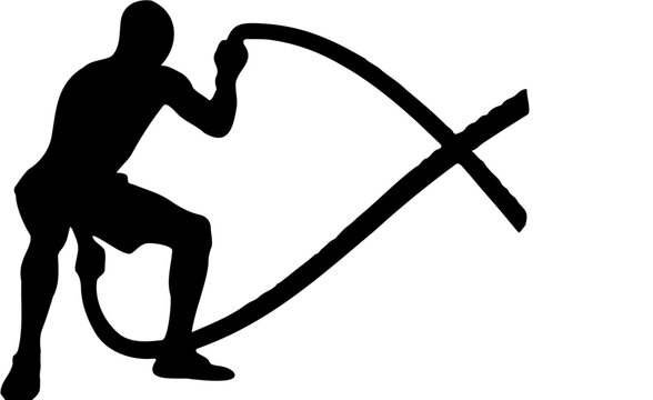 recommend clip art: Battle rope gym silhouette