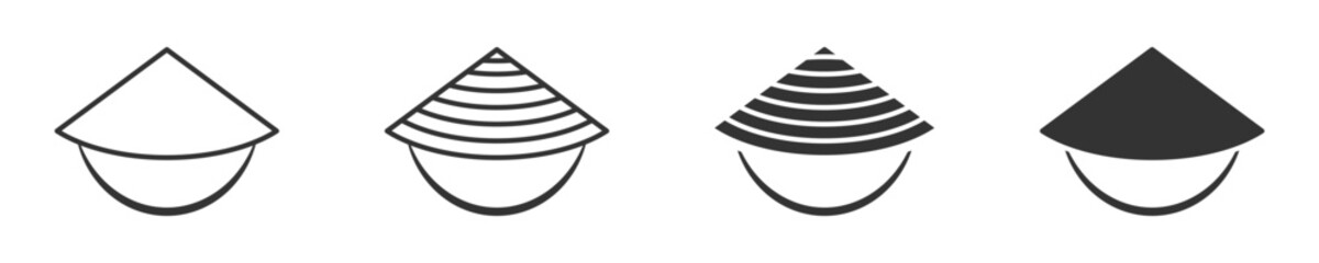 Chinese traditional straw hat icon. Vector illustration.