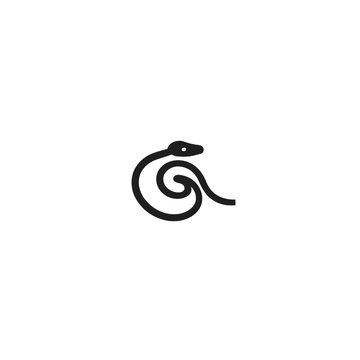 wavy line snake silhouette logo icon vector