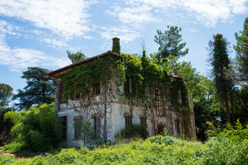 exterior of an old abandoned villa