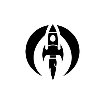 recommend clip art: Black logo of a rocket ship. vector illustration of a spacecraft. silhouette icon of a spaceship.