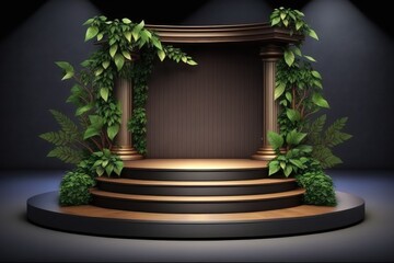 3d empty pedestal stage background for product display or presentation generative ai