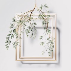 tropical blank ivy frame background for natures beauty generative ai