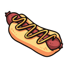 hot dog with mustard food illustration