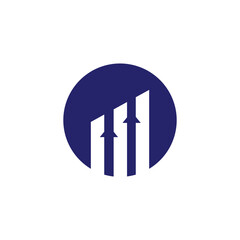 Finance bar chart with arrow business logo