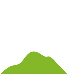 Fototapeta premium Green Hilly Valley Flat Vector
