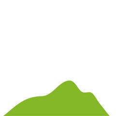 Green Hilly Valley Flat Vector