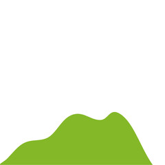 Green Hilly Valley Flat Vector