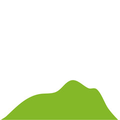 Green Hilly Valley Flat Vector