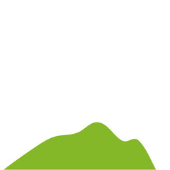 Green Hilly Valley Flat Vector