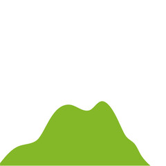 Fototapeta premium Green Hilly Valley Flat Vector