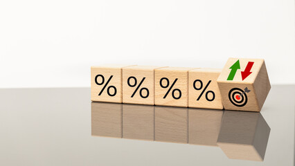 business concept. Economic and financial analysis, interest rates, stocks, bonds, ranking,...
