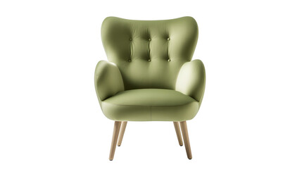 Seamless Simplicity: OLIVE Chair Showcased in Front View Product Photography on Transparent Backdrop - Generative AI
