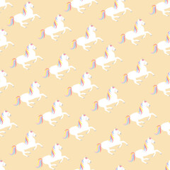 Seamless  lovely unicorn cartoon. Perfect for Nursery kids, greeting card, baby shower girl and boy.