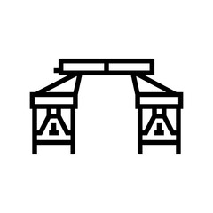foldable picnic table glamping line icon vector. foldable picnic table glamping sign. isolated contour symbol black illustration