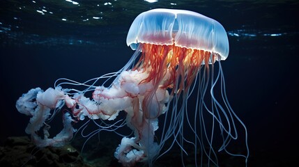 Purple-striped Jellyfish (Chrysaora colorata) Generative AI