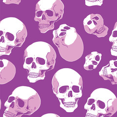 Seamless Colorful Skull Pattern.

Seamless pattern of Skulls in colorful style. Add color to your digital project with our pattern!