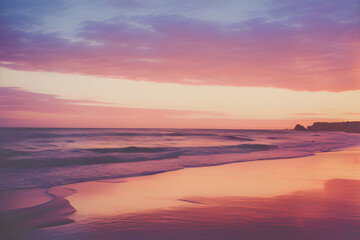 Fototapeta na wymiar sunset at the beach. Generative AI