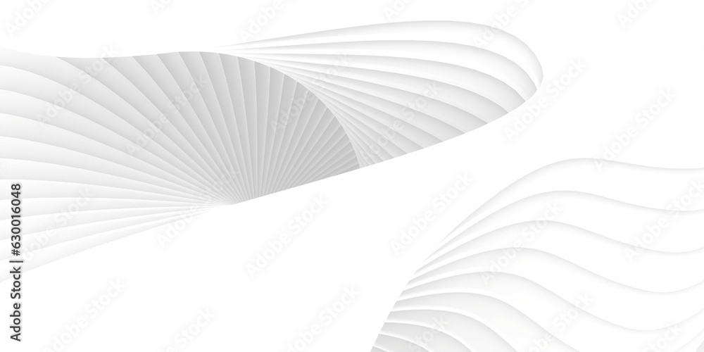 Poster abstract stack of surface curve wave flowing smooth for white interior and architecture artwork back
