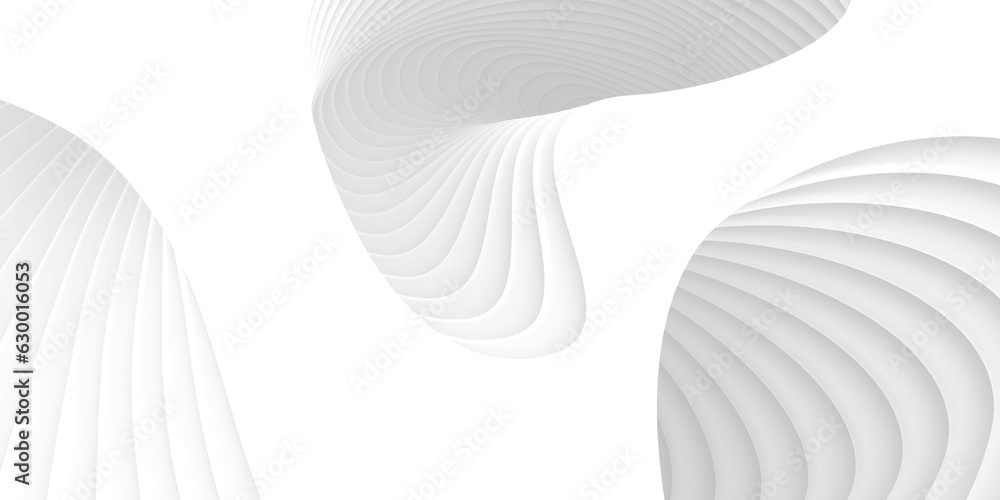 Poster abstract stack of surface curve wave flowing smooth for white interior and architecture artwork back
