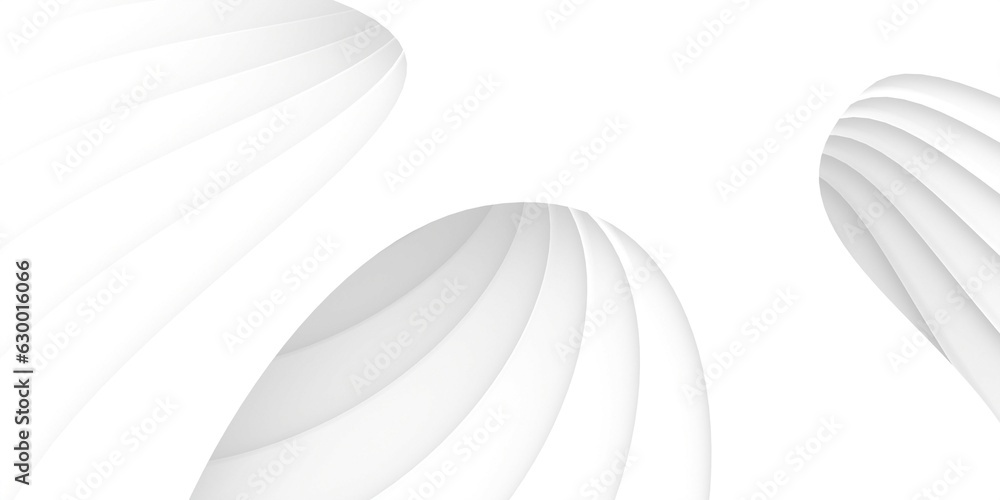 Poster abstract stack of surface curve wave flowing smooth for white interior and architecture artwork back