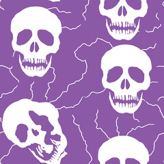 Obraz premium Seamless Colorful Skull Pattern.Seamless pattern of Skulls in colorful style. Add color to your digital project with our pattern!