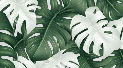 Monstera leaf abstract white background