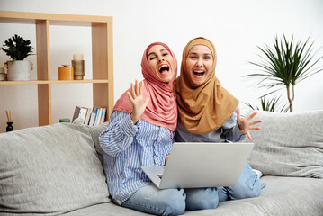 Emotional response of two muslim women in home office