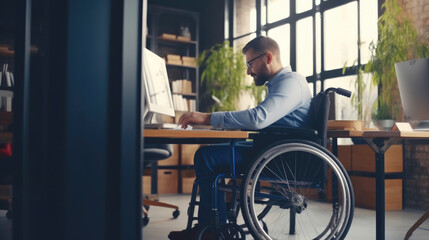 Fototapeta na wymiar Empowered Disabled Employee