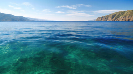 Naklejka na ściany i meble Calm Blue-Green Waters with Soft Waves