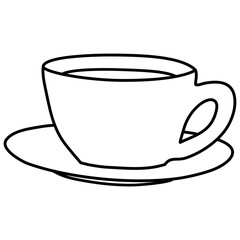 cup of coffee line art vector hot drink illustration