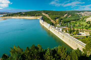 Aguilar de Campoo reservoir, in the region of Montaña Palentina in the province of Palencia, 