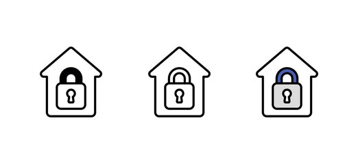 Secure House icon design with white background stock illustration