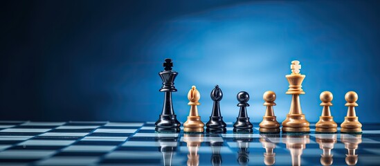The symbol of competition is depicted as a chess board with chess pieces on a blue background from a