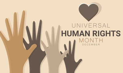 Universal Human Rights month. background, banner, card, poster, template. Vector illustration.