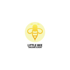 line bee logo design gradient color