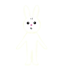 Cute white Rabbit stand alone